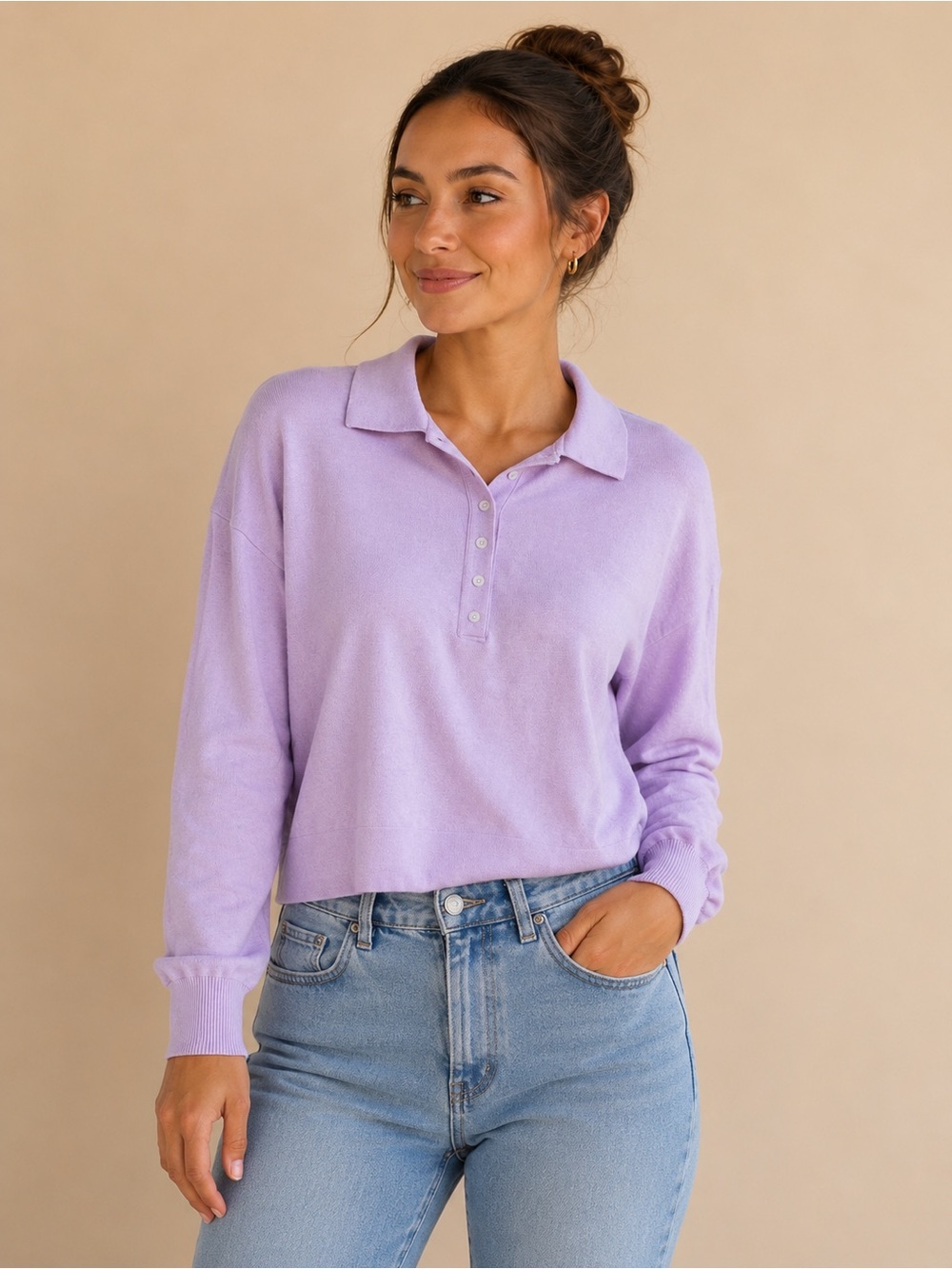 Old Navy Lavender Knit Polo Sweater - Women